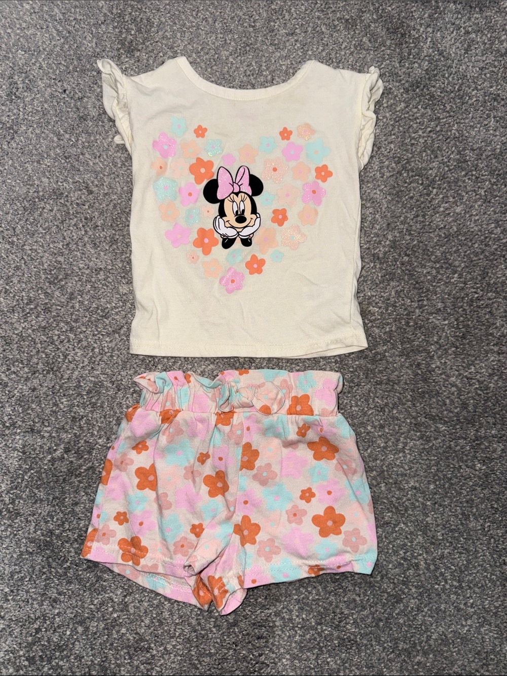 Disney Minnie Mouse Cream and Pink Floral Kids Set